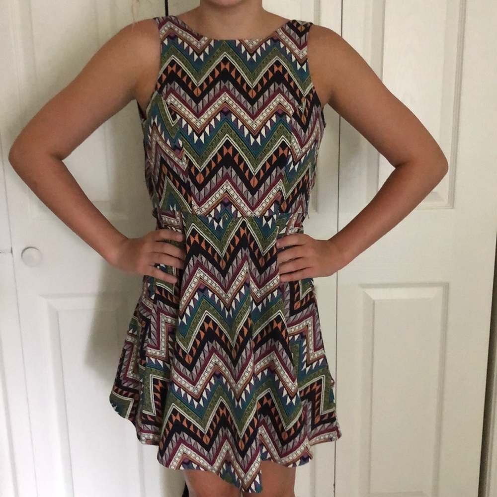 Lush multicolor geometric dress
